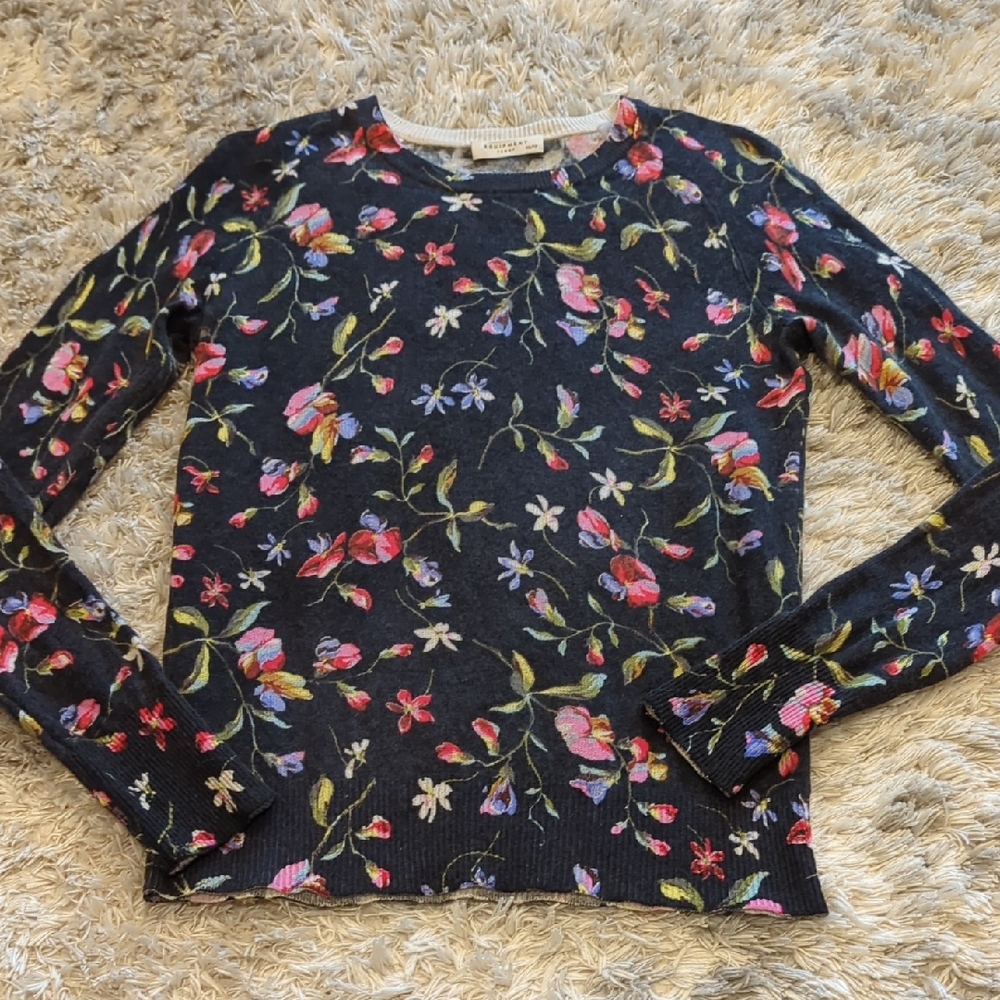 Equipment Femme Cashmere Floral Sweater